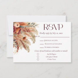 Terracotta Fall Dried Florals Pampas Grass Meals RSVP Karte