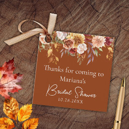 Terracotta Fall Floral Brautparty Geschenkanhänger