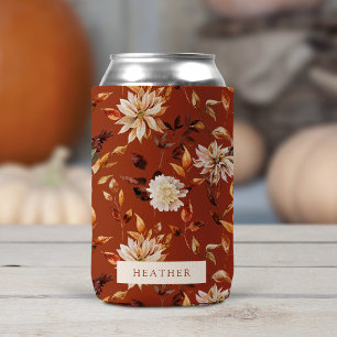 Terracotta Fall Floral Can Cooler Dosenkühler