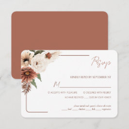 Terracotta Fall Floral Modernste Speisen RSVP Karte