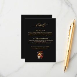 Terracotta Fall Floral Wedding Info Karte
