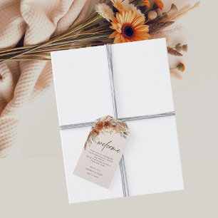 Terracotta Fall Floral Wedding Welcome Bag Geschenkanhänger