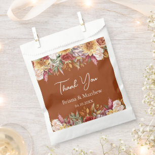 Terracotta Fall Foliage Blume Hochzeit Geschenktütchen