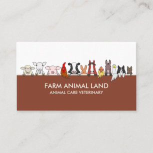 Terracotta Farm Animals Veterinär-Haustier Visitenkarte