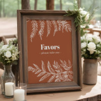 Terracotta Fern Leaf Botanische Gastgeschenk Hochz