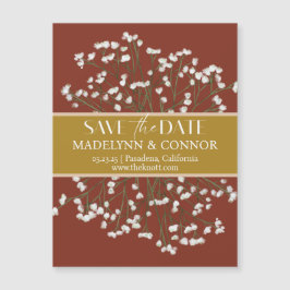 Terracotta Field-Blume Hochzeitssache Datum speich Magneteinladung