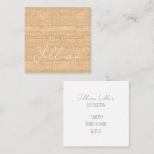 Terracotta Fine Linen Weave Name Office Quadratische Visitenkarte