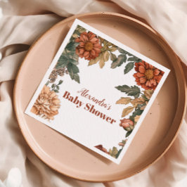 Terracotta Floral Baby in Bloom Baby Dusche Serviette