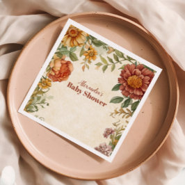 Terracotta Floral Baby in Bloom Baby Dusche Serviette