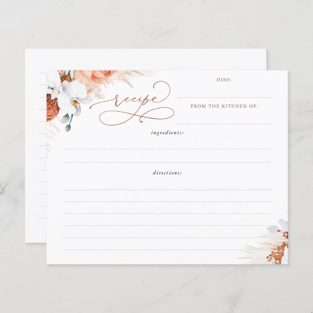 Terracotta Floral Boho Brautparty Rezept (Vorne/Hinten)