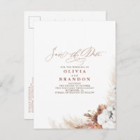 Terracotta Floral Boho Exotic Save the Date