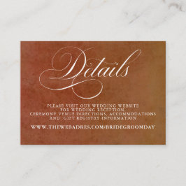 Terracotta Floral Boho Hochzeiten Details Begleitkarte