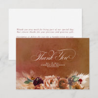 Terracotta Floral Boho Kleine Hochzeit Vielen Dank
