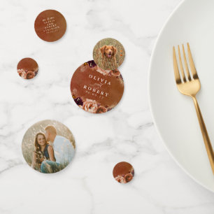 Terracotta Floral Boho Modernes Hochzeitssemble Fo Konfetti