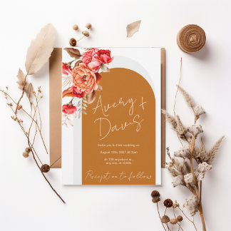 Terracotta Floral Boho Wedding Invite Einladung