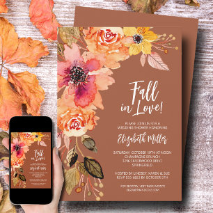 Terracotta Floral Brautparty Einladung