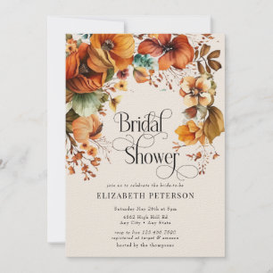 Terracotta Floral Fall-Brautparty Einladung
