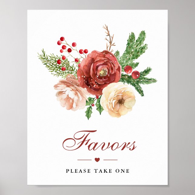 Terracotta floral Foliage Winter Wedding Lieblinge Poster (Von Creator hochgeladen)