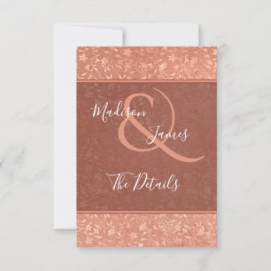 Terracotta floral, Hearts Vines Wedding Insert Einladung