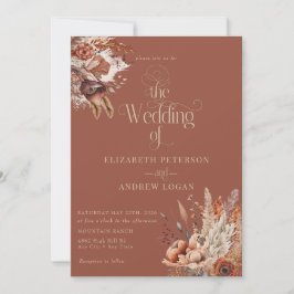 Terracotta Floral | Herbst-Blume Hochzeit Einladung