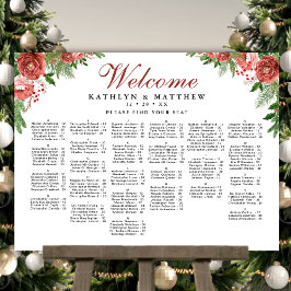 Terracotta Floral Hochzeit Alphabetisches Sitzen Poster