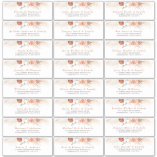 Terracotta Floral Individuelle Guest Address Label