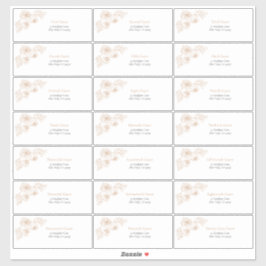 Terracotta Floral Line Art Guest Anschrift Aufkleber