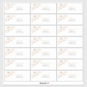 Terracotta Floral Line Art Guest Anschrift Aufkleber