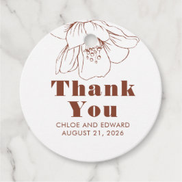 Terracotta Floral Minimalistisch Modern Vielen Dan Geschenkanhänger