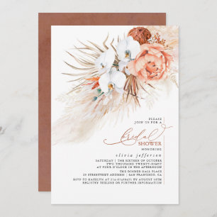 Terracotta Floral Pampas Grass Brautparty Invit Einladung