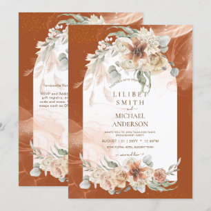 Terracotta Floral Pampas Grass ENGAGEMENT PARTNER