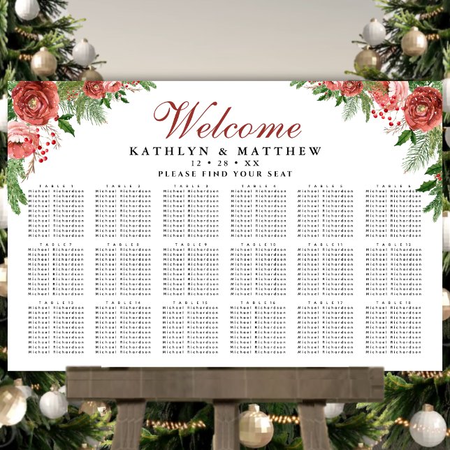 Terracotta Floral Wedding 18 Table Seating Poster (Von Creator hochgeladen)