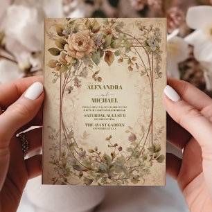 Terracotta Floral Wedding Einladung