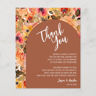 Terracotta Floral Wedding Plate Vielen Dank Flyer