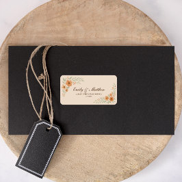 Terracotta Floral Wedding Return Address Label Adressaufkleber