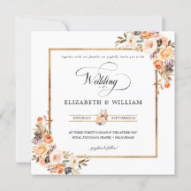 Terracotta Floral Wedding Square