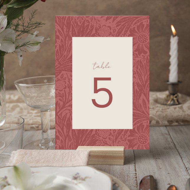 Terracotta Floral Wedding Table Number Card Tischnummer (Von Creator hochgeladen)