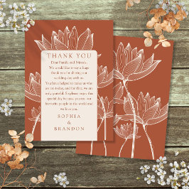 Terracotta Floral Wedding Vielen Dank Platzkarte