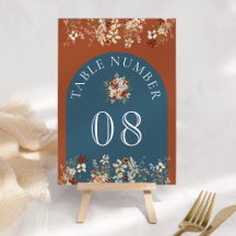 Terracotta Floral Wildblume Dusty Blue Wedding