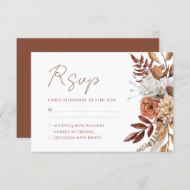 Terracotta Florals Boho Herbstblattsehen RSVP Karte