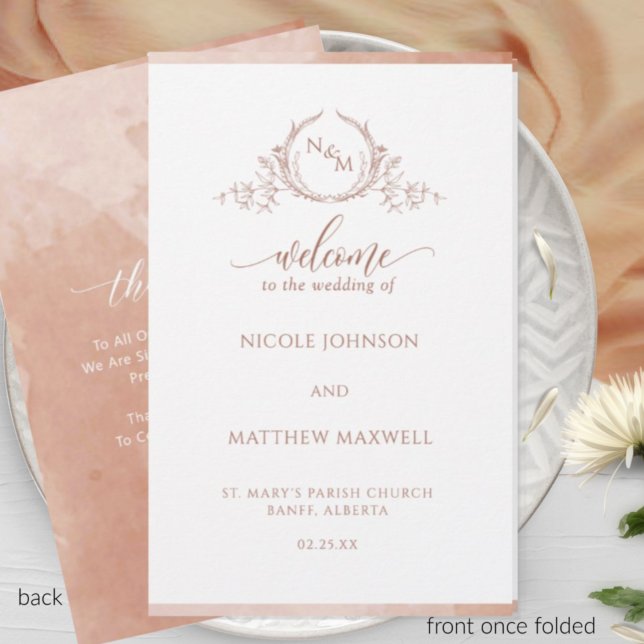Terracotta Folded Wedding Program (Von Creator hochgeladen)