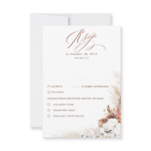 Terracotta Foliage Boho Wedding RSVP