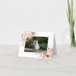 Terracotta Foto Floral Boho Hochzeit im Herbst Dankeskarte
