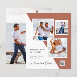 Terracotta FOTO QR CODE Hochzeit Einladung Retten 