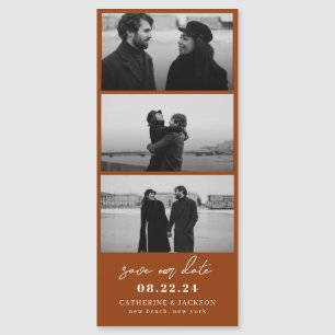 Terracotta Foto Strip Wedding Save the Date Magnetkarte
