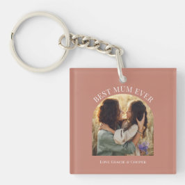 Terracotta Foto typografie Schlüsselanhänger