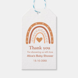 Terracotta Gender Neutral Boho Regenbogen Danke Geschenkanhänger
