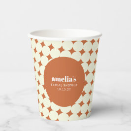 Terracotta Geometric Einziges Brautparty Pappbecher