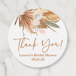 Terracotta getrocknete Palmen Brautparty Gefälligk Geschenkanhänger