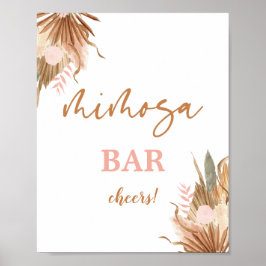 Terracotta getrocknete Palmen Mimosa Bar Poster